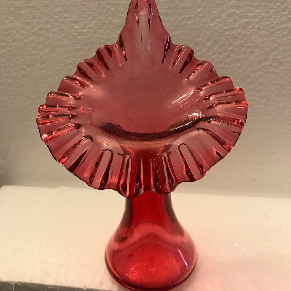 Vintage Fenton Red Glass Vase